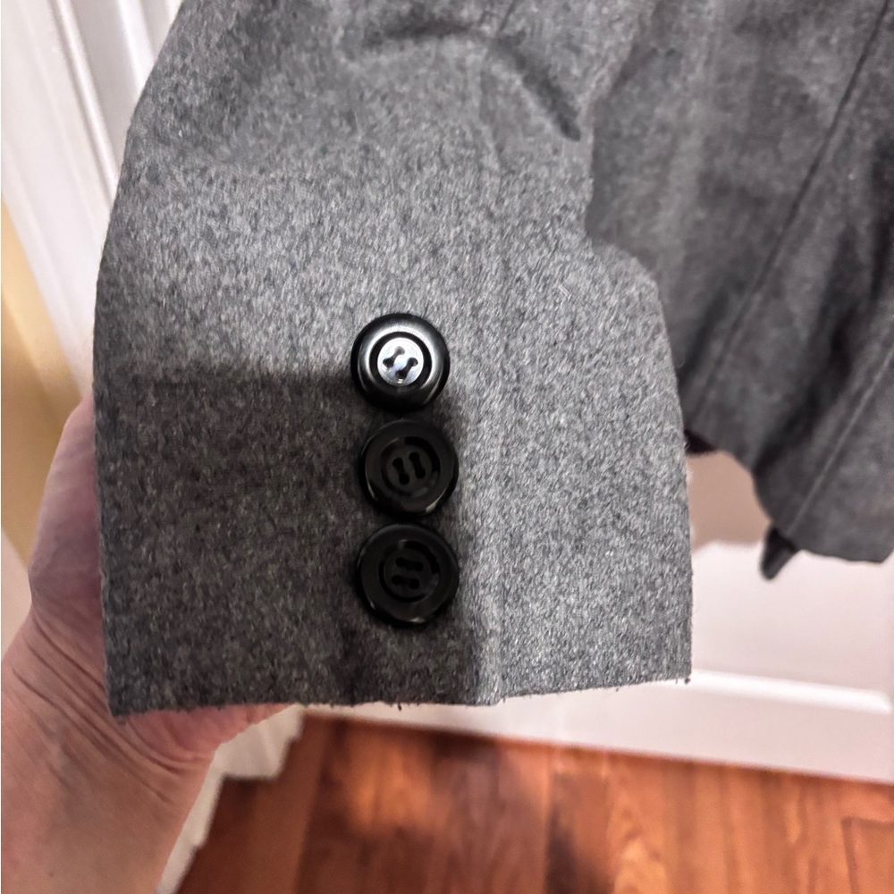 Collection B Gray Wool Pea Coat - Picture 4 of 6
